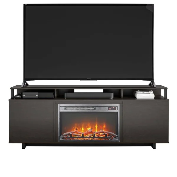 Avenue Greene Naperville Fireplace TV Stand for TVs Up to 65 Inches - Black Oak