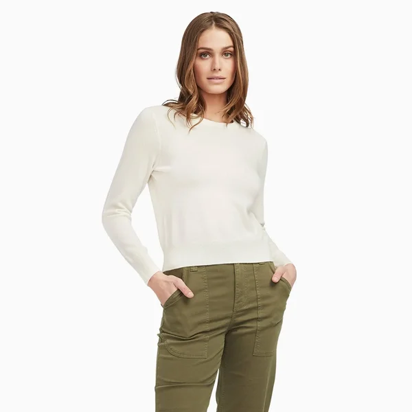 The Essential Cashmere Sweater Womens White, XXL by NAADAM