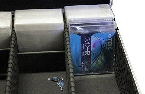 1000 CD DVD Black Aluminum Media Storage Case Mess-Free Holder Box with Sleeves