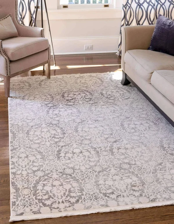 Unique Loom Light Gray Tyche New Classical 3& 3 x 5& 3 Area Rug