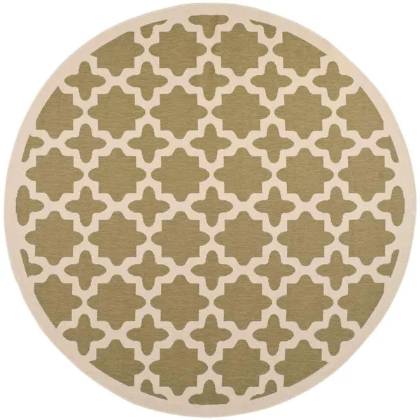 Safavieh Courtyard Green & Beige 4& x 5&-7x22 Indoor/Outdoor Rug