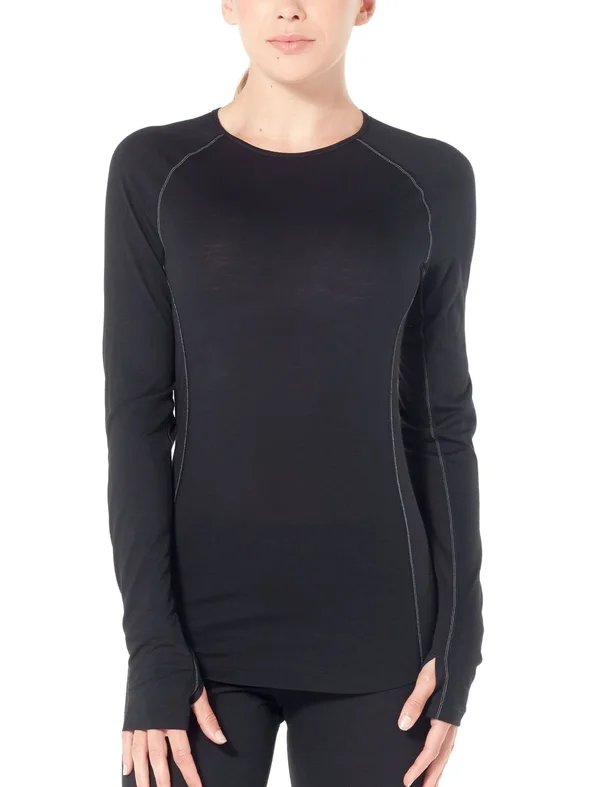 Icebreaker 150 Zone Long-Sleeve Crewe Top - Women's Black, M