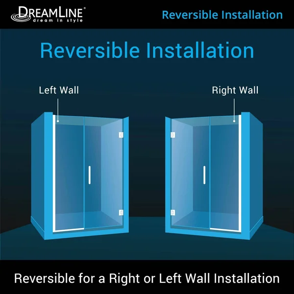 DreamLine SHDR-244107210-04 Unidoor Plus Hinged Shower DOOR - Brushed Nickel, 41 to 41-1/2x22 x 72x22