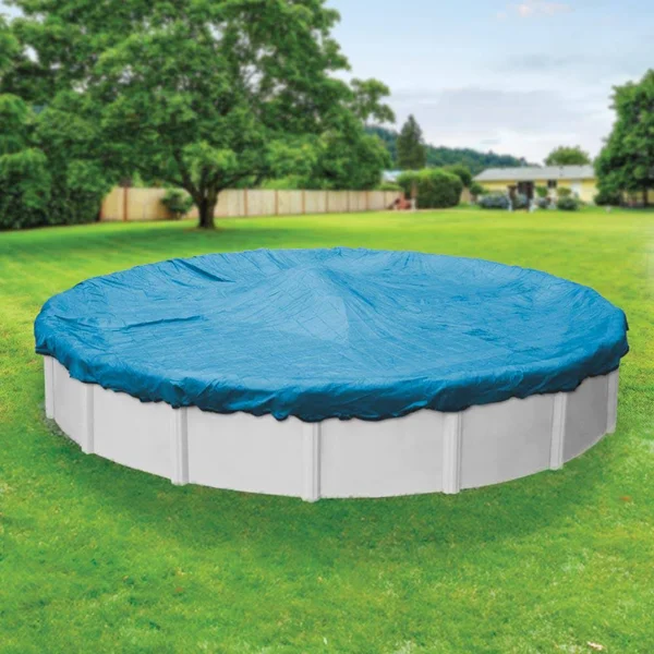 Pool Mate Econo Mesh 18& Round Winter Pool Cover - Blue