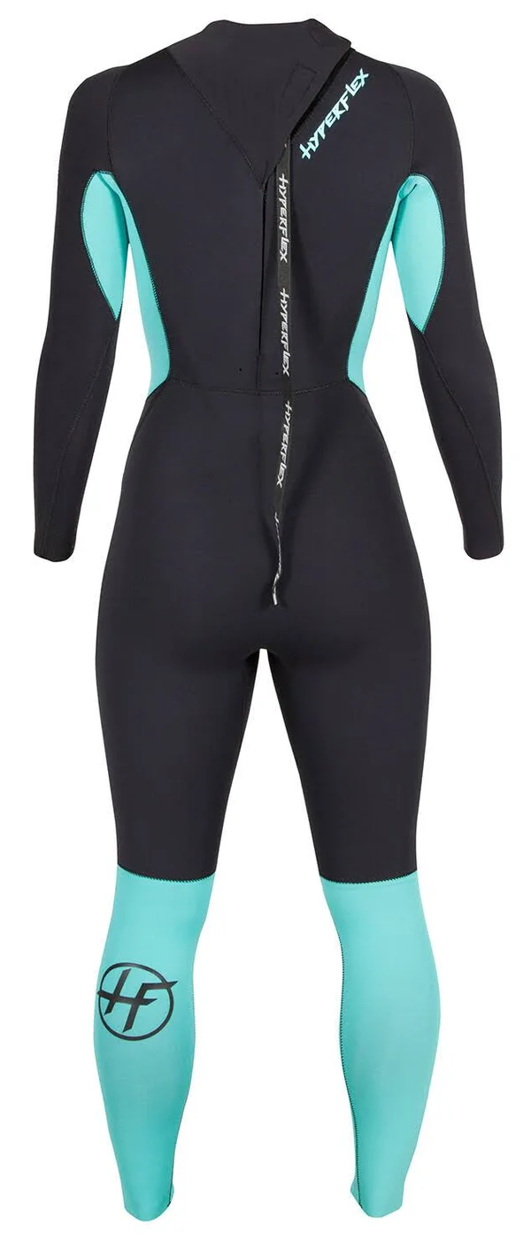 Hyperflex Womens VYRL 4/3mm GBS Fullsuit, Black/Teal, 8