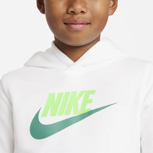 Nike Sportswear Club Fleece Big Kids& Pullover Hoodie in White - Size: XL, CJ7861-107