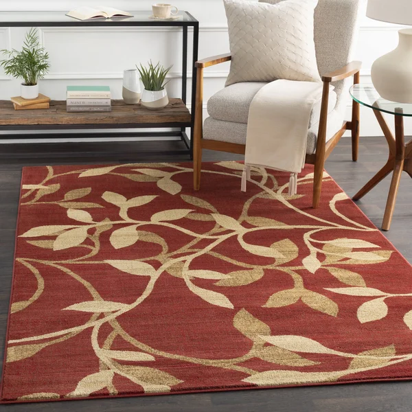 Transitional BHS-0058110 Turkish Poly Burgundy Floral Entryway Rug