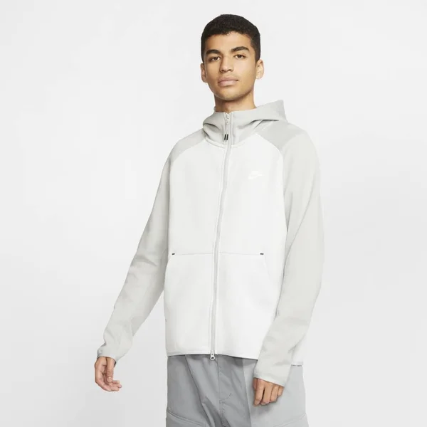 Nike Tech Fleece Full-Zip Hoodie - Mens - Pure Platinum/Light Smoke Grey