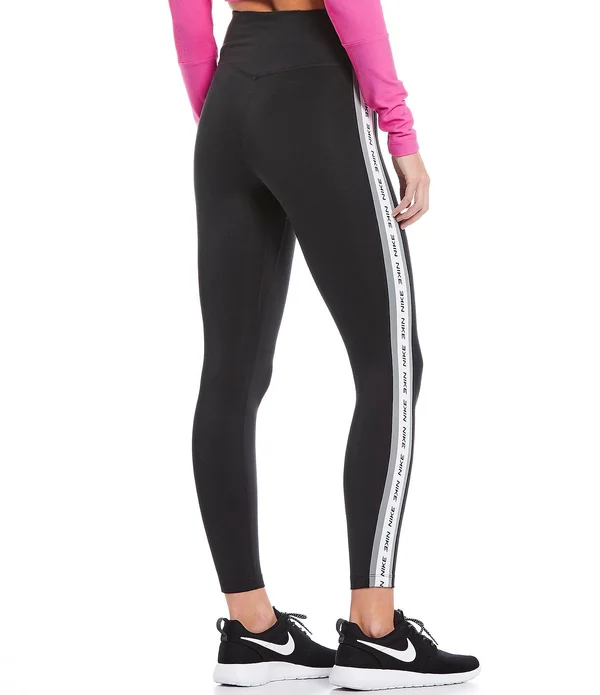 Nike Black/White One Novelty Tape Leggings