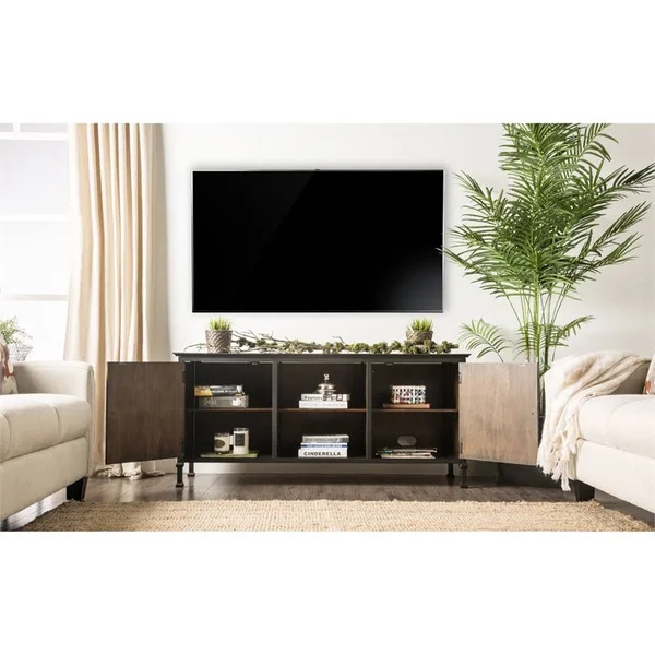 Furniture of America Ronda 72x22 TV Stand in Weathered Oak