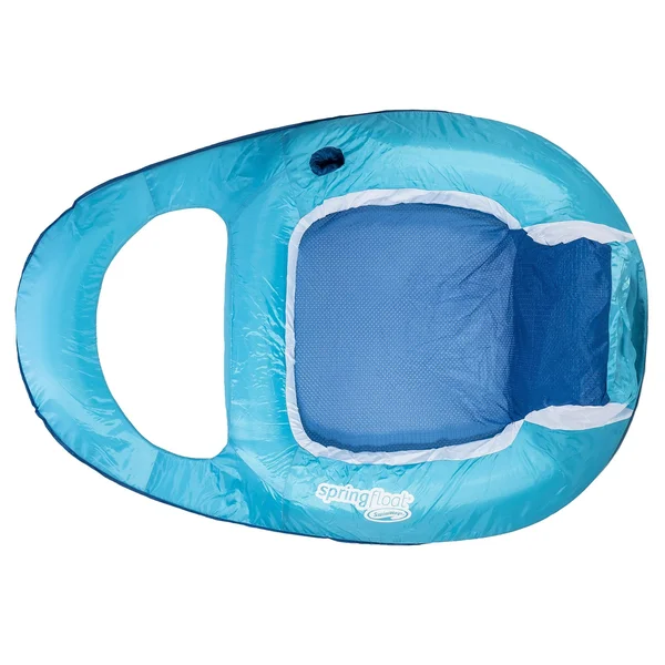 Swimways Spring Float Recliner - Light Blue/Dark Blue, 56 in x 38 in x 16 in