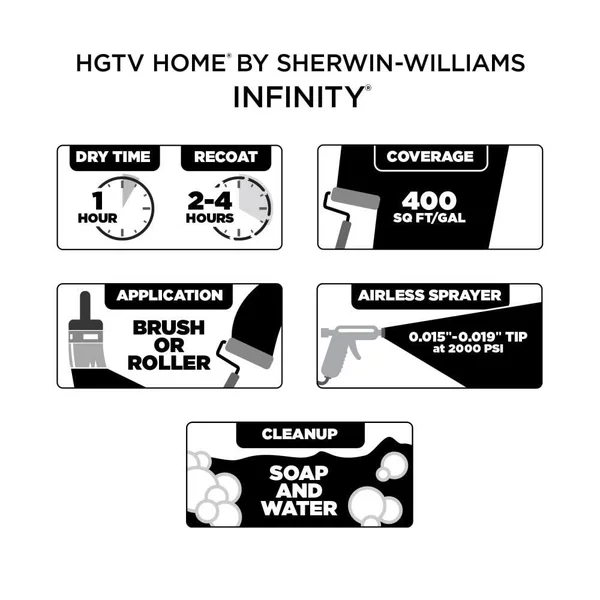 HGTV Home by Sherwin-Williams Infinity Flat Antique White 7002-20 Interior Paint (5-Gallon) - 7002-20-606920