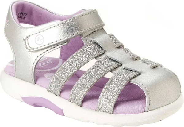Stride Rite SRT Luna - Girls 9.5 Toddler Silver Sandal Medium