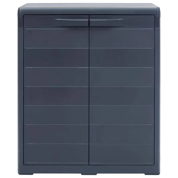 vidaXL Garden Storage Cabinet XL 30.7x22x18.1x22x37x22 Plastic - Black
