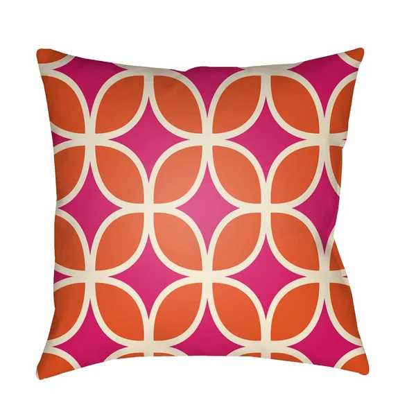 18x22 Pink and Orange Link Pattern Square Throw Pillow Cover