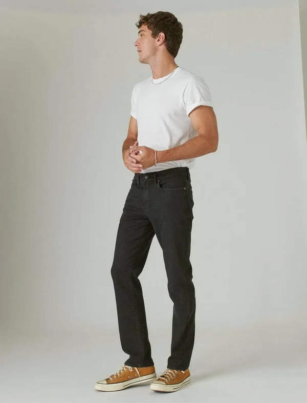 Lucky Brand 121 Slim Straight Coolmax Jean - Men's Pants Denim Straight Leg Jeans in Morrison Black, Size 29 x 30 - Shop Winter