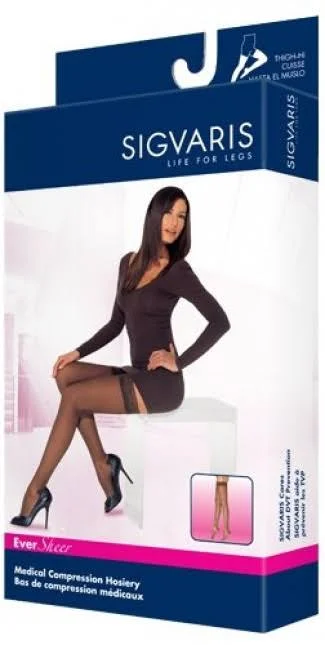 Sigvaris Women's Eversheer Thigh High-Large Long-nightshade