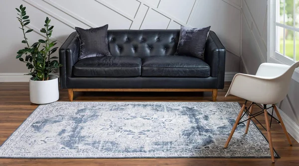 Traditional Chateau Roosevelt Rug 9x12 - Navy Blue