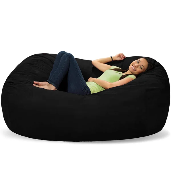 Comfy Sacks 6 Memory Foam Bean Bag Lounger ( Black )