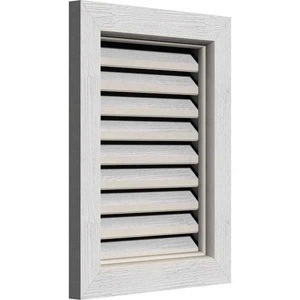 Ekena Millwork GVWVE34X1200RFPWR 34x22W x 12x22H Vertical Gable Vent (39x22W x 17x22H Frame Size): Primed, Functional, Rough Saw
