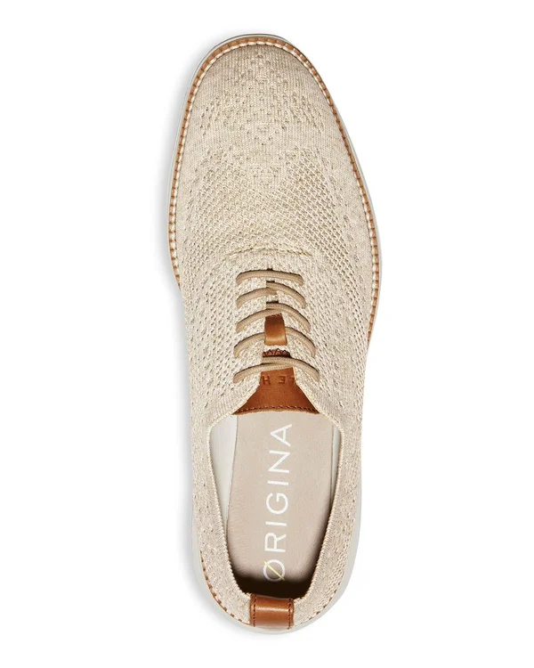 Cole Haan Original Grand Stitchlite Wingtip Oxford (Navy/Ivory) Men's Shoes