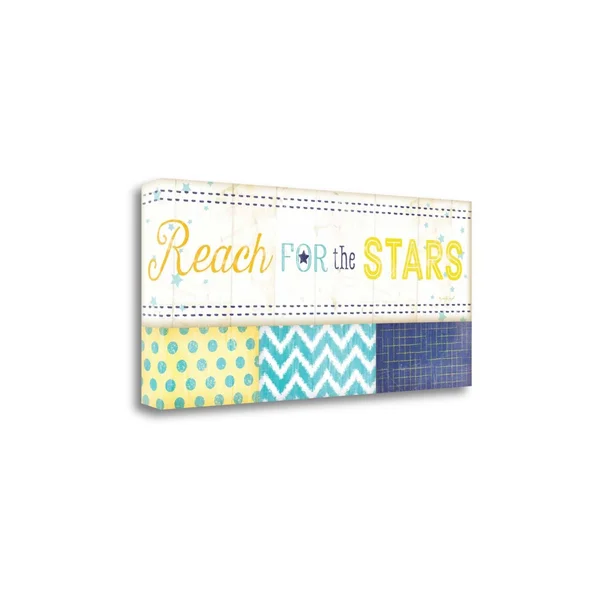 Tangletown Fine Art 'Reach for The Stars' by Jennifer Pugh Textual Art on Wrapped Canvas