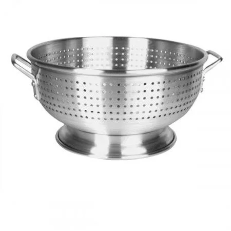 8 qt Aluminum Colander with Handle - Pack of 6, Silver