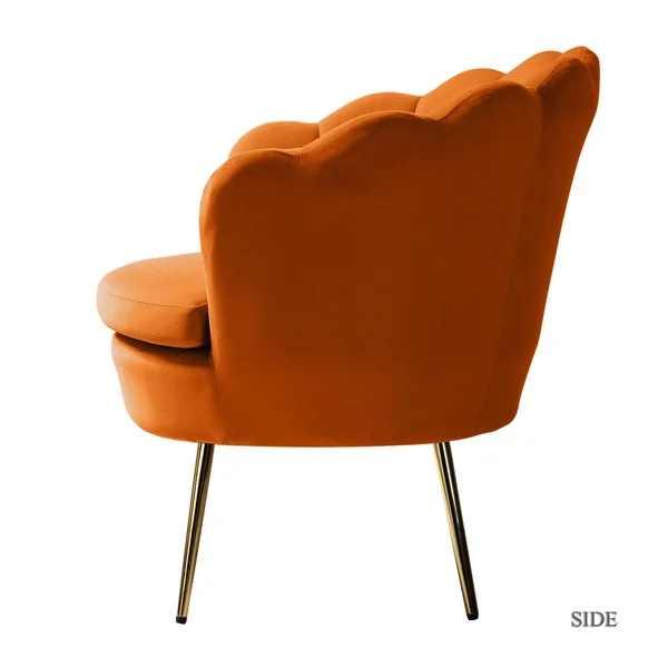 Gaitana Tufted Barrel Chair with Golden Base - Fushia