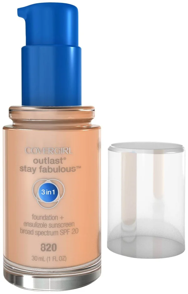 CoverGirl Outlast Stay Fabulous 3-in-1 Foundation, Creamy Natural 820 - 1 fl oz bottle