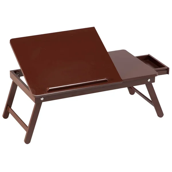Oakridge Foldable Lap Desk with Storage, Bed Table Serving Tray, 23¾” Long x 13