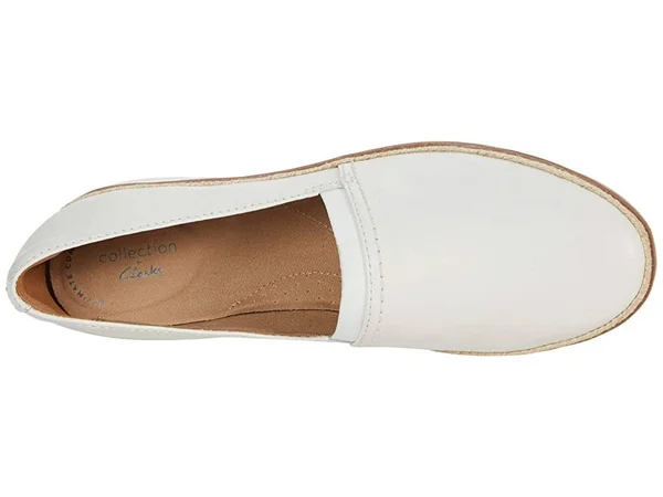 Clarks Serena Paige Women's Shoes White Leather : 9.5 A - Narrow