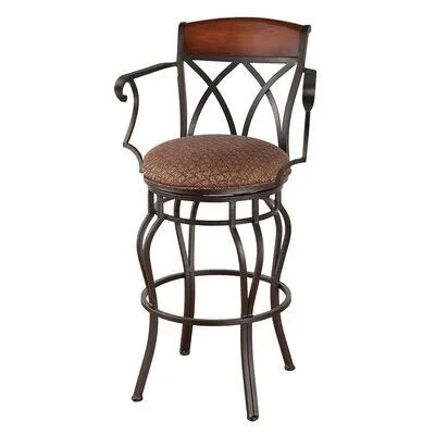 Hughey Swivel Counter - Bar & Extra Tall Stool Red Barrel Studio Seat Height: Bar Stool (30x22 Seat Height), Upholstery: Ford
