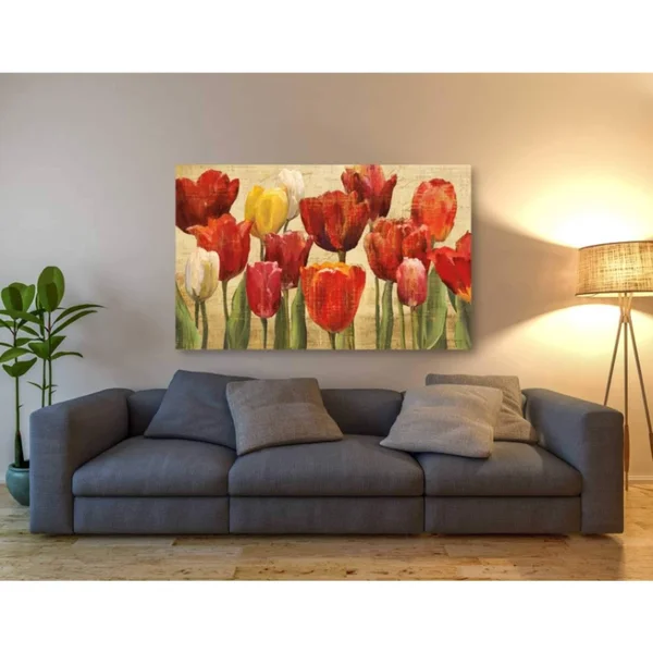 Epic Graffiti &Tulip Fantasy on Cream& by Marilyn Hageman - Canvas Wall Art, 40x22x26x22