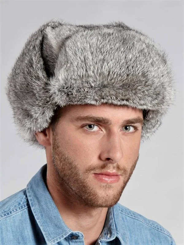 Rabbit Trapper Hat 2XL - Grey