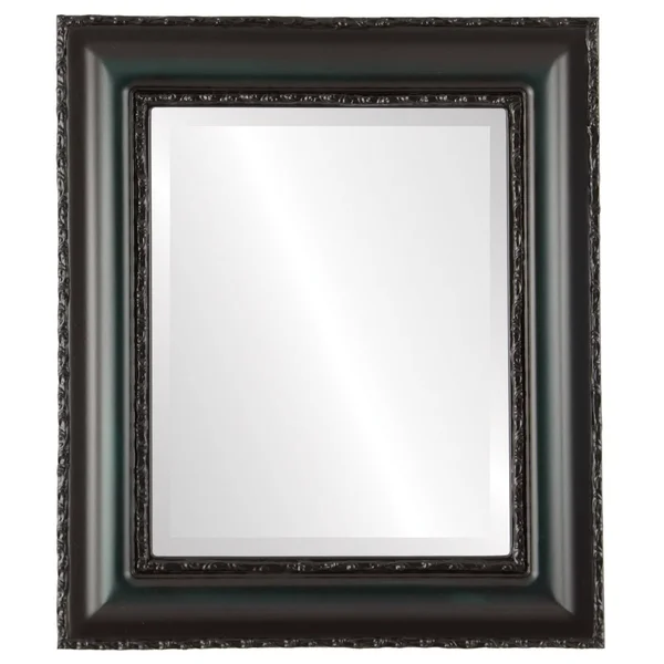 The Oval and Round Mirror Store Somerset Framed Rectangle Mirror in Hunter Green - Green/Brown, Size: 29 x 35