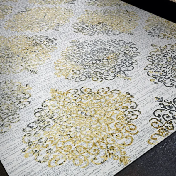 Couristan Calinda Montebello Steel Blue-Ivory Area Rug 9 Foot 2 inch x 12 Foot 5 inch
