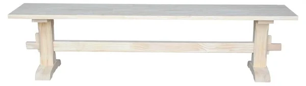 International Concepts 72 in. Unfinished Trestle Bench