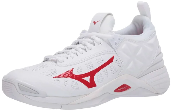Mizuno - Wave Momentum Women's Volleyball Shoe, white-red, Size 13