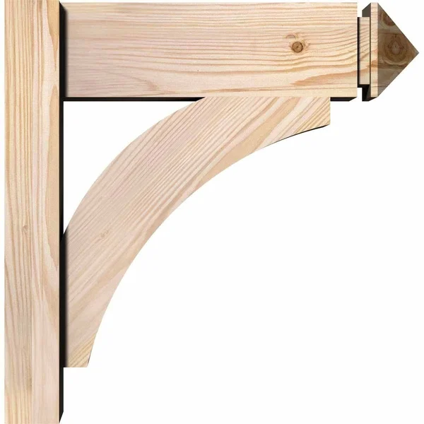 Ekena Millwork OUT08X32X44THR03SDF 7 1/2x22W x 32x22D x 44x22H Thorton Smooth Arts and Crafts Outlooker, Douglas Fir