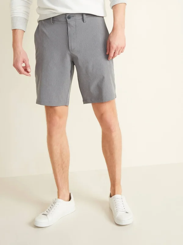 Old Navy Men's Slim Go-Dry Shade StretchTech Shorts -- 10-Inch Inseam - Light Heather Gray - Size 29W