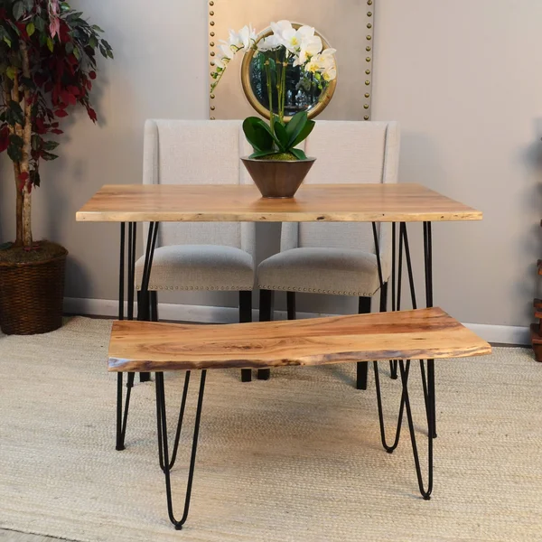 Mila Live Edge Dining Table (Natural - Black)