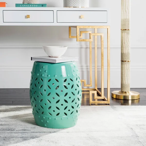 Safavieh Lattice Coin Garden Stool - Blue