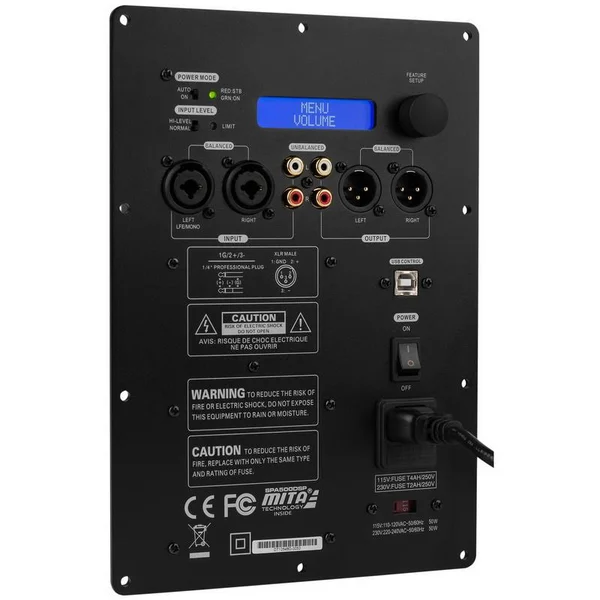 Parts Express Powered Dayton Audio 10x22 with Dual Passive Radiators 500 Watt Subwoofer Kit with Built-In DSP 300-7152