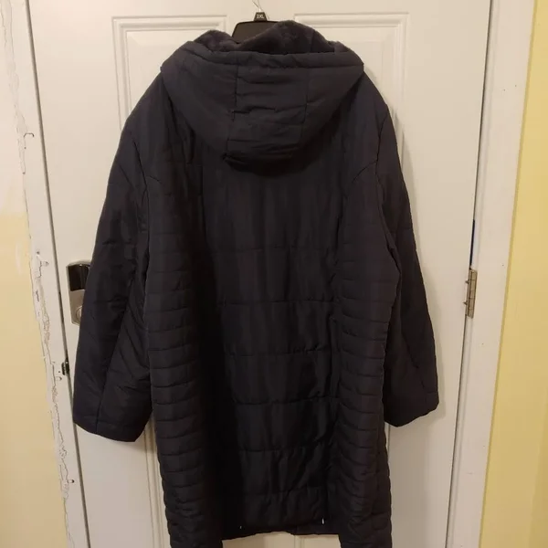 Plus Size Seam Detail Long Quilted Lined Jacket