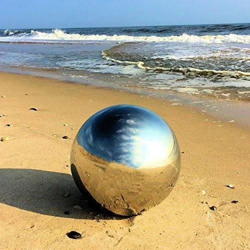 The Crosby Street Stainless Steel Gazing Ball for Garden and Home - 13 Inches in Diameter by Whole House Worlds