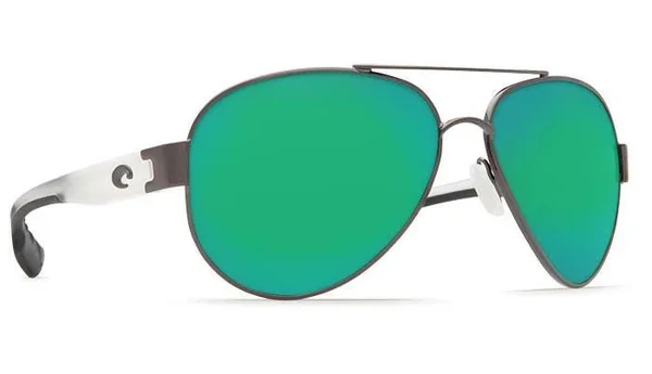 Costa Del Mar South Point Gunmetal with Crystal Temples Square Sunglasses Green