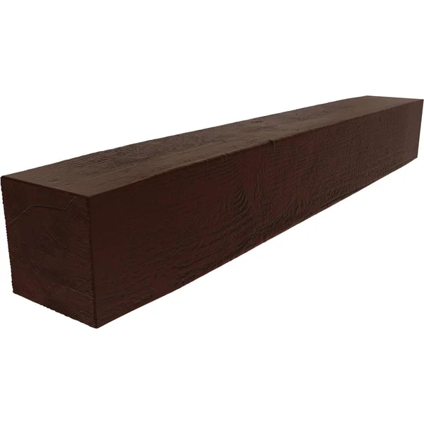 Ekena Millwork MANURS06X10X60PE 6x22H x 10x22D x 60x22W Rough Sawn Faux Wood Fireplace Mantel - Natural Pecan