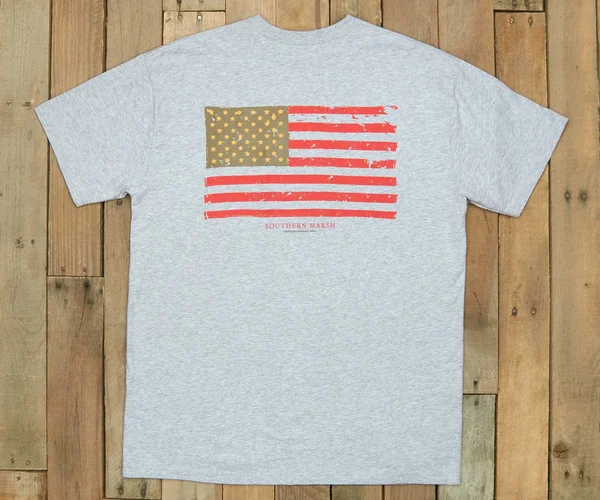 Southern Marsh Vintage Flag Pocket Tee Light Gray, L