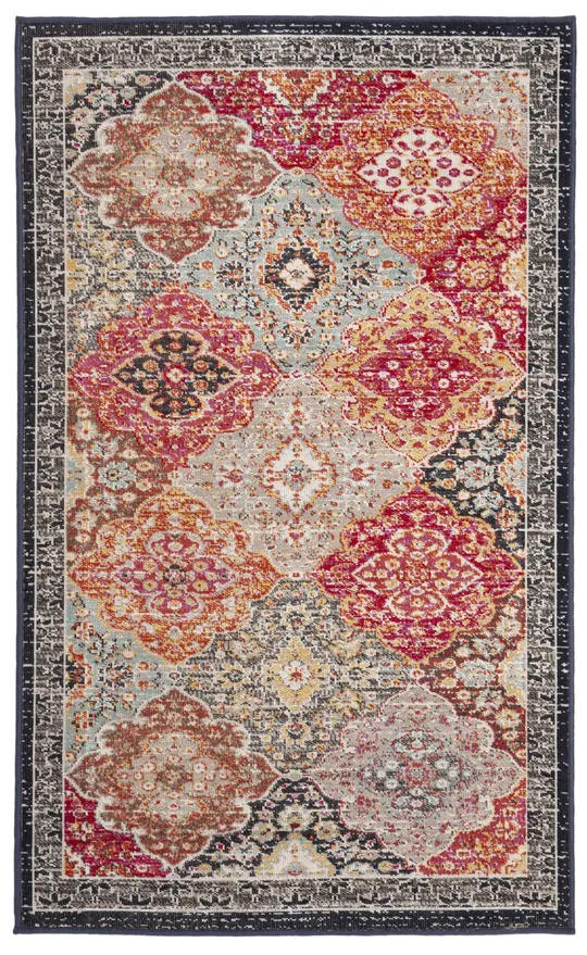 Safavieh Red/Aqua Montage Lyra Rug - 8x10 ft