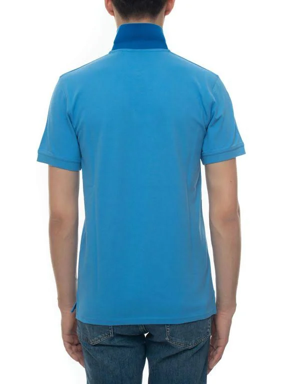 Gant Contrast Collar Rugger Polo T Shirt Blue